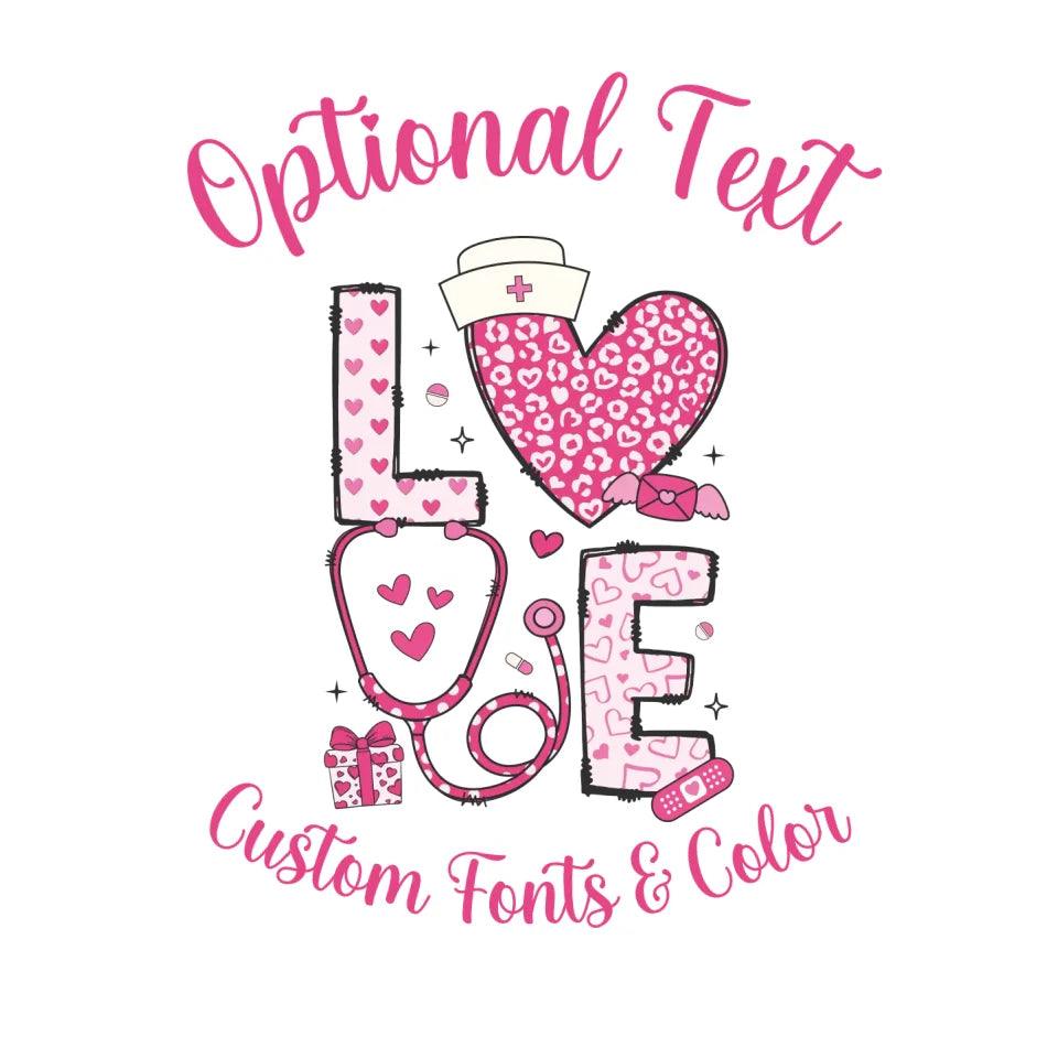 Custom Valentine Nurse T-Shirt - ARTFULANE