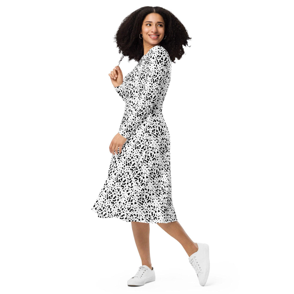 White Dalmatian Midi Dress - ARTFULANE