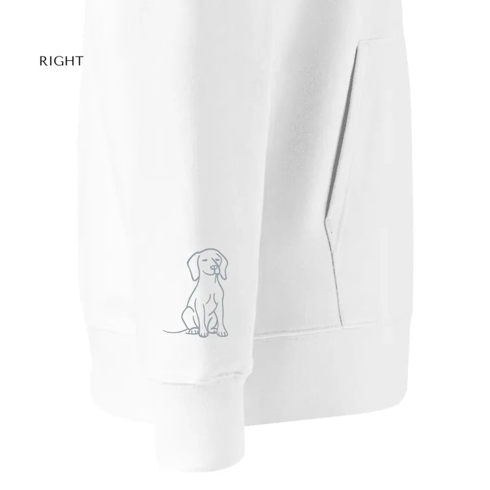 Benutzerdefinierte bestickte Hund Line Art Sweatshirt und Hoodie