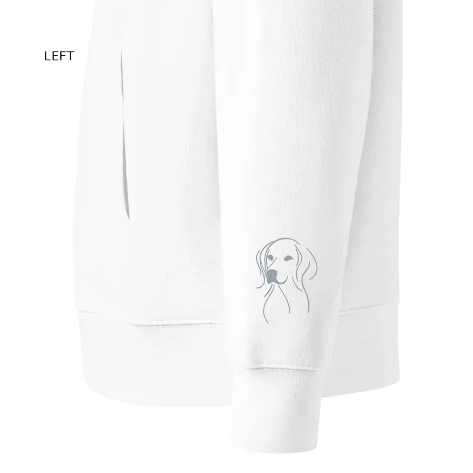 Benutzerdefinierte bestickte Hund Line Art Sweatshirt und Hoodie