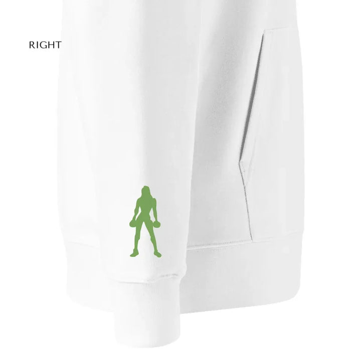 Benutzerdefinierte bestickte Fitness Silhouette Hoodie und Sweatshirt