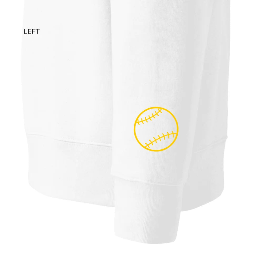 Sudadera con capucha y íconos de béisbol bordados personalizados