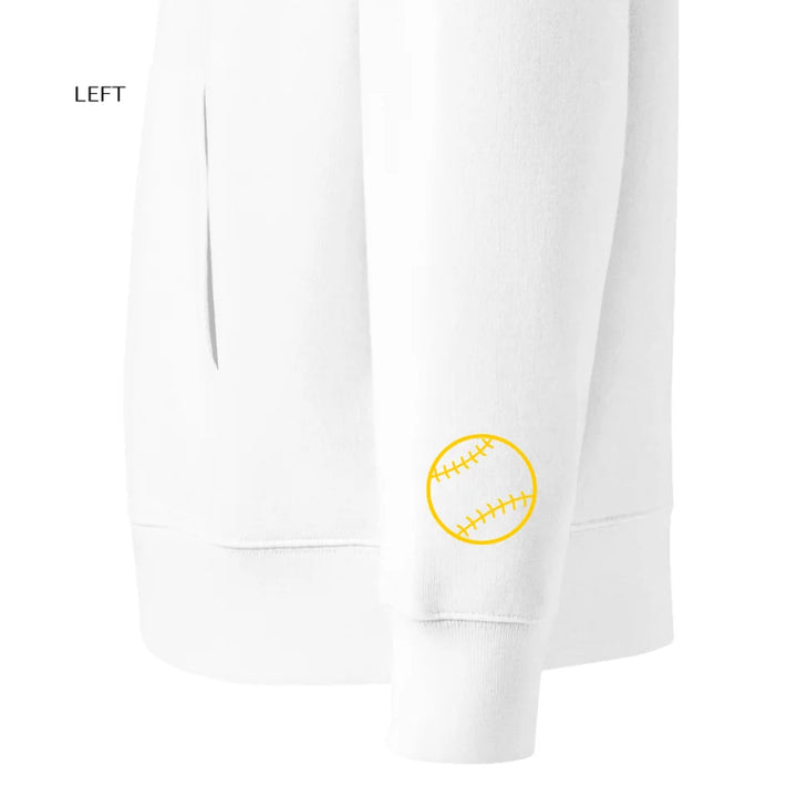 Sudadera con capucha y íconos de béisbol bordados personalizados