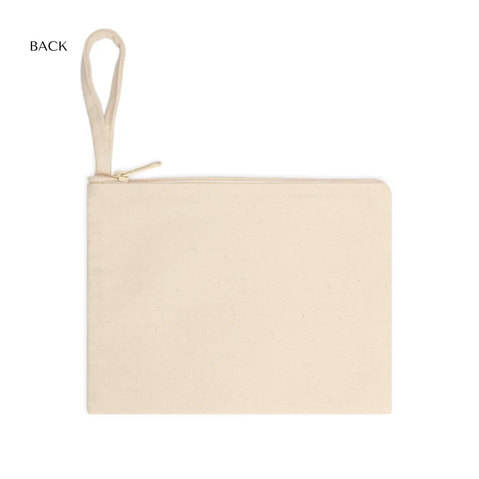 Cotton Accessory Zipper Pouch Back-Custom message, fonts, and colors-ARTFULANE