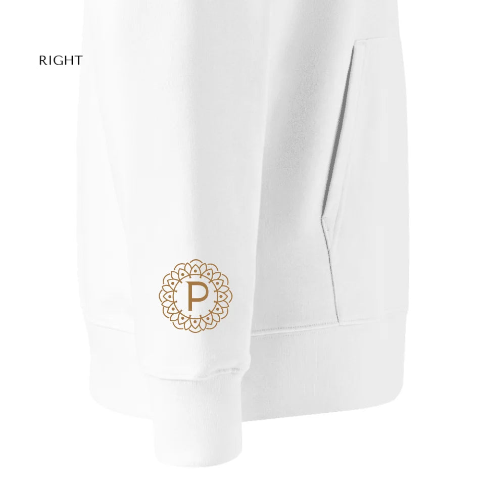 Benutzerdefinierte bestickte Mandala Monogramm Sweatshirt und Hoodie