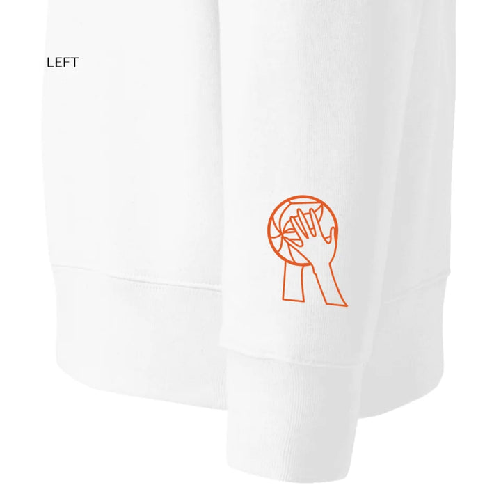 Sudadera con capucha y sudadera con arte lineal de voleibol bordado personalizado