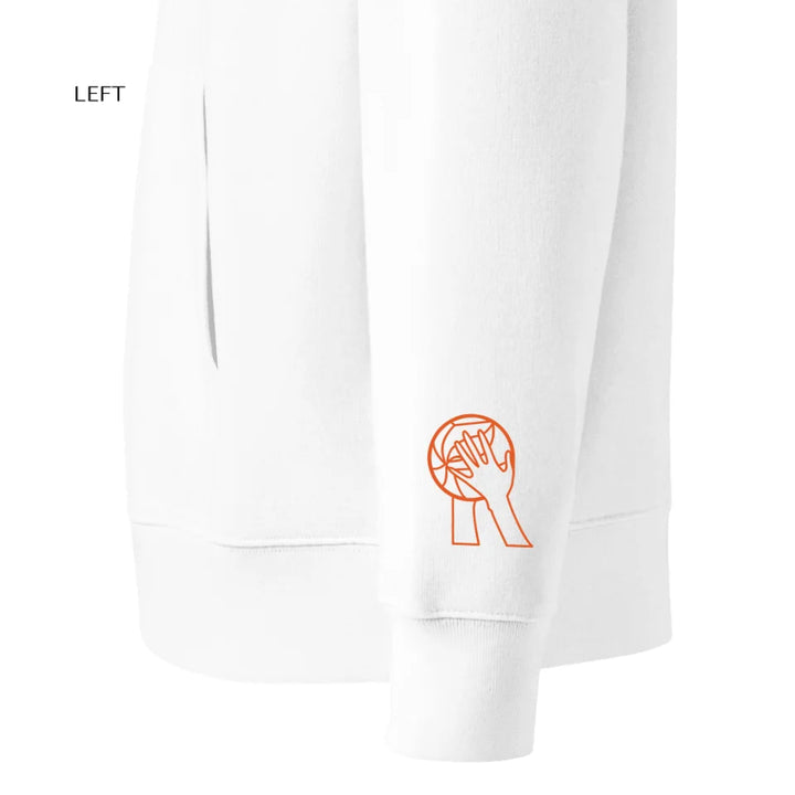 Sudadera con capucha y sudadera con arte lineal de voleibol bordado personalizado