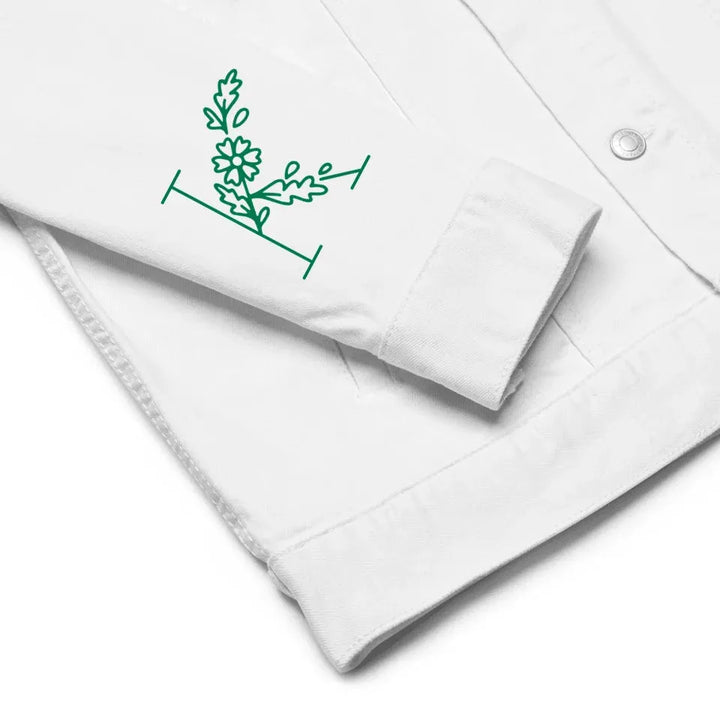 Chaqueta de jardín con margaritas bordadas personalizadas