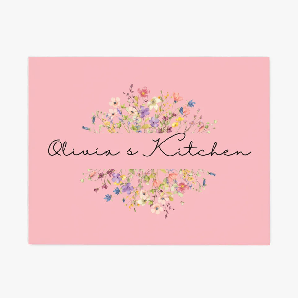 Mantelería de cocina con monograma floral personalizado - ART-KLN475