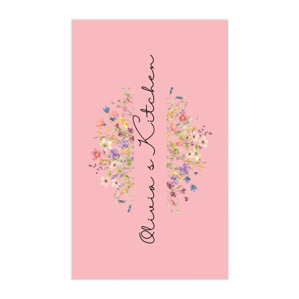 Mantelería de cocina con monograma floral personalizado - ART-KLN475