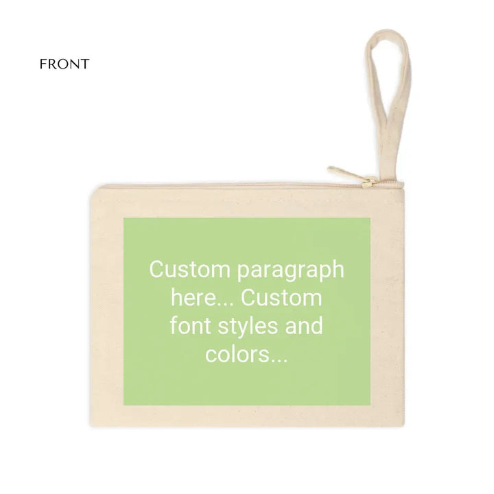 Cotton Accessory Zipper Pouch Front
