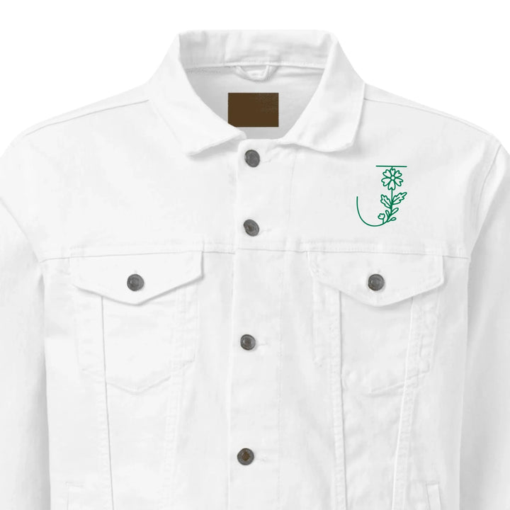 Chaqueta de jardín con margaritas bordadas personalizadas