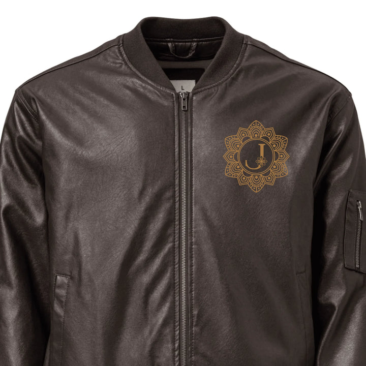 Benutzerdefinierte bestickte elegante Mandala Initial Jacke