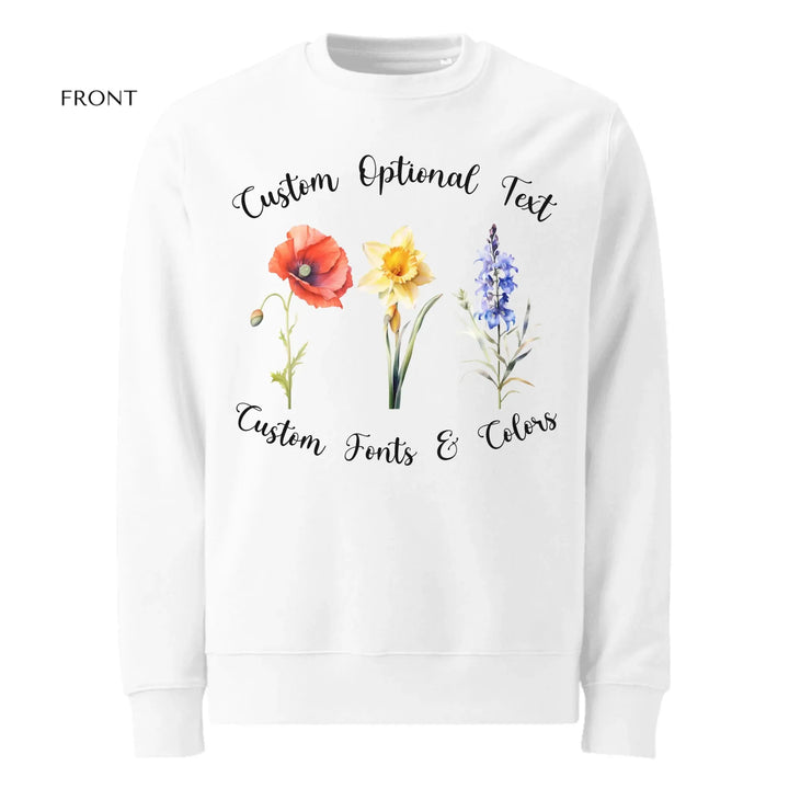 Benutzerdefinierte Aquarell 3 Geburtsmonat Blumen Sweatshirt &amp; Hoodie - ART-SWH247 