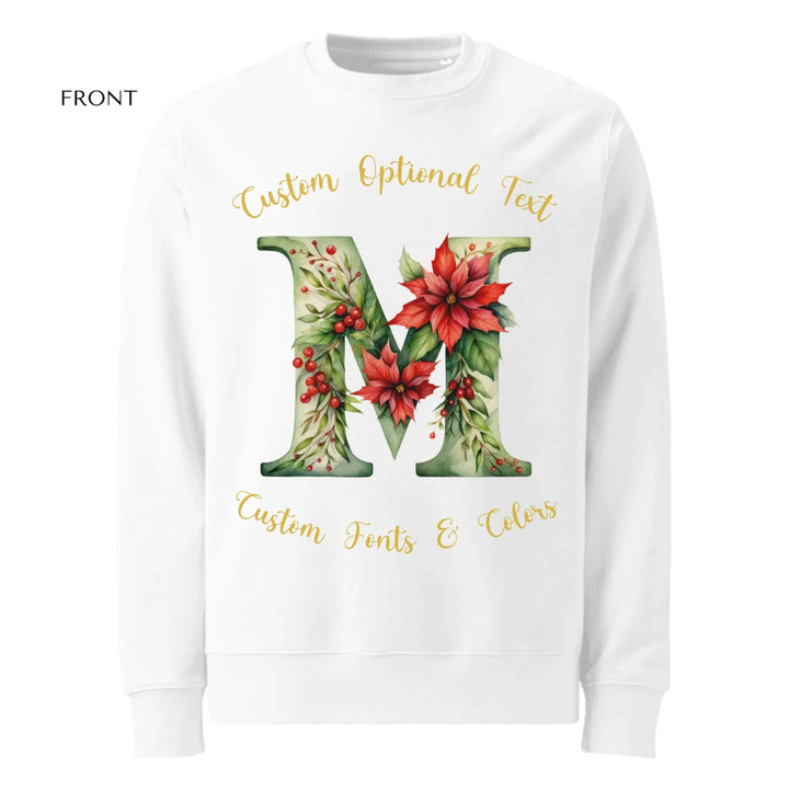 Custom Floral Christmas Alphabet Sweatshirt & Hoodie - ART-SWH233