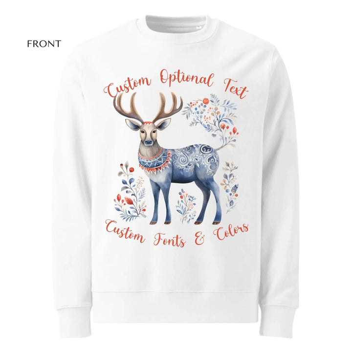 Custom Scandinavian Christmas Reindeer Sweatshirt & Hoodie - ART-SWH239