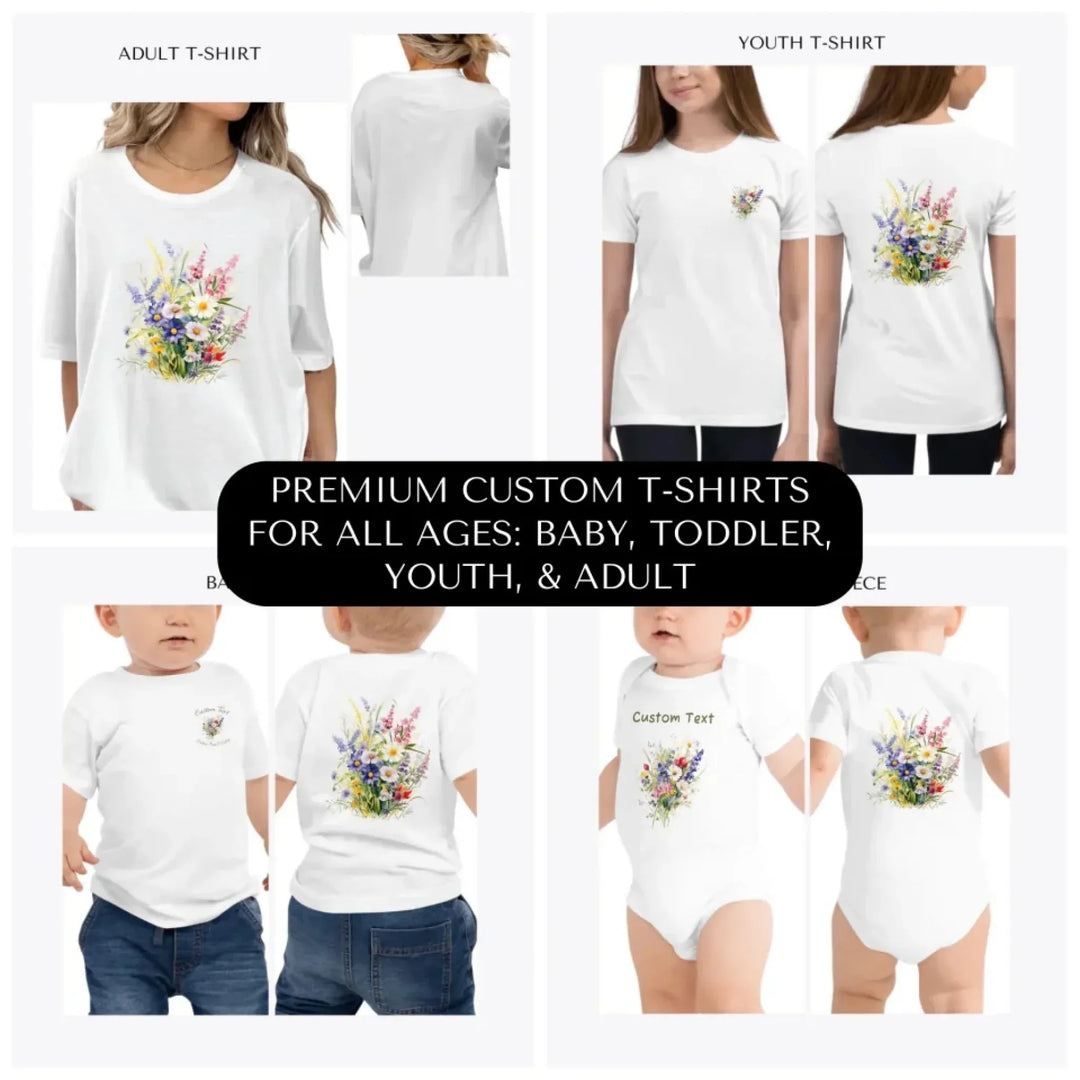 watercolor-wildflower-bouquet-premium-custom-t-shirts-all-ages-artfulane