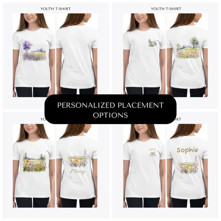 Watercolor-Spring-custom-youth-t-shirt-design-placement-front-back-pocket-artfulane