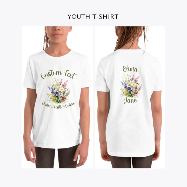 watercolor-wildflower-bouquet-personalized-youth-t-shirt-artfulane