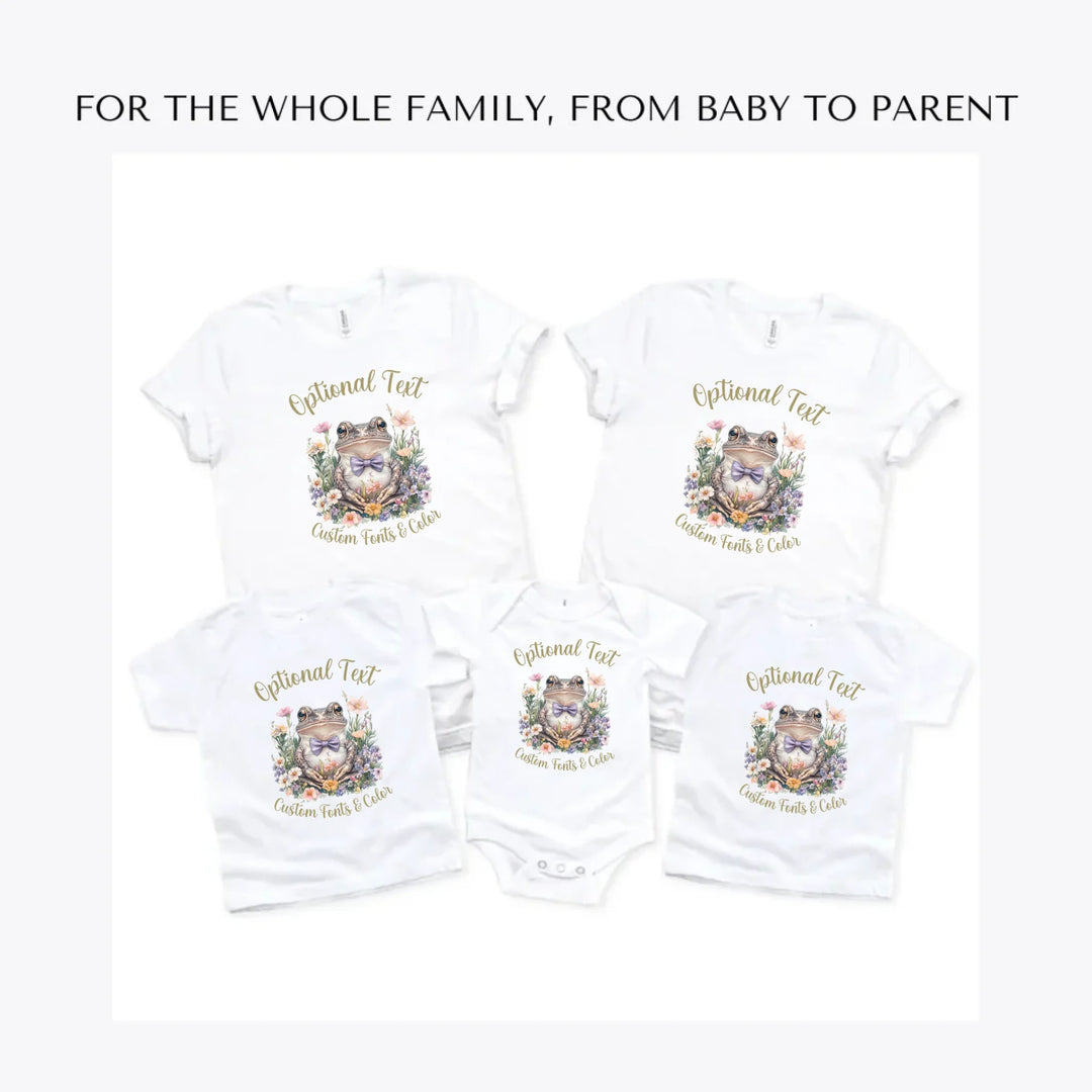 Spring-Garden-Frogs-custom-t-shirts-adult-youth-toddler-baby-sizes-artfulane