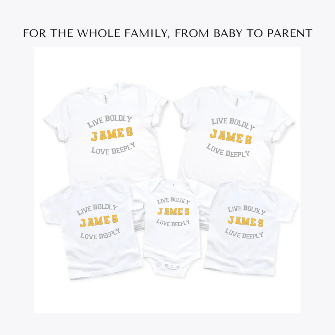 Faux-Chenille-Sport-Letters-Name-custom-t-shirts-adult-youth-toddler-baby-sizes-artfulane