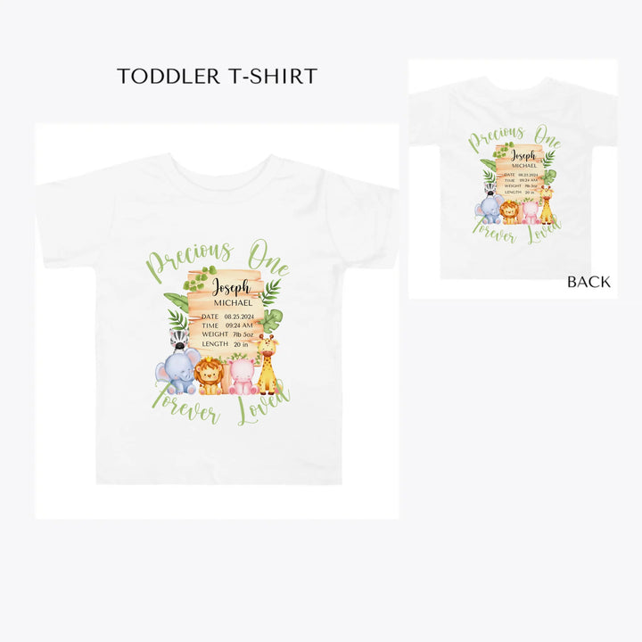 Cute-Safari-Animals-Baby-Announcement-toddler-custom-t-shirt-artfulane