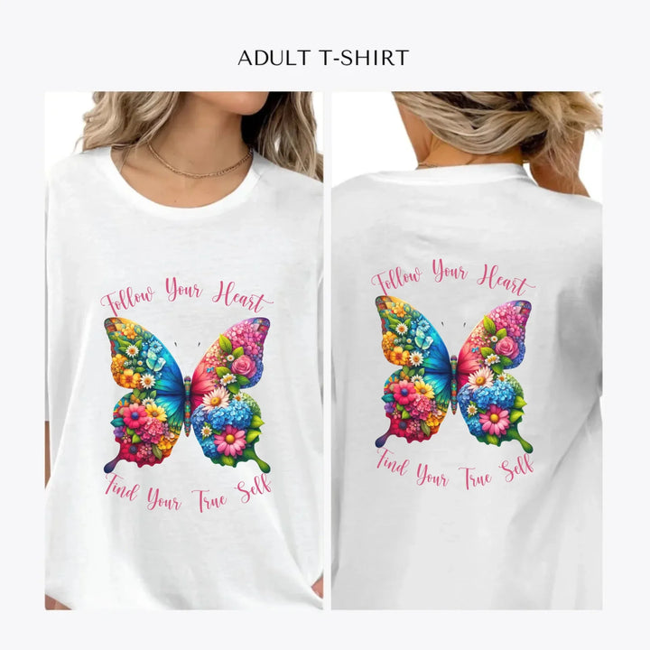 Beautiful-Floral-Butterflies-personalized-women-unisex-adult-t-shirt-artfulane
