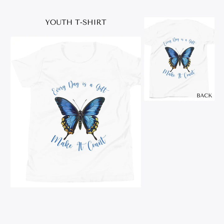 Vintage-Blue-Butterflies-custom-youth-t-shirt-artfulane