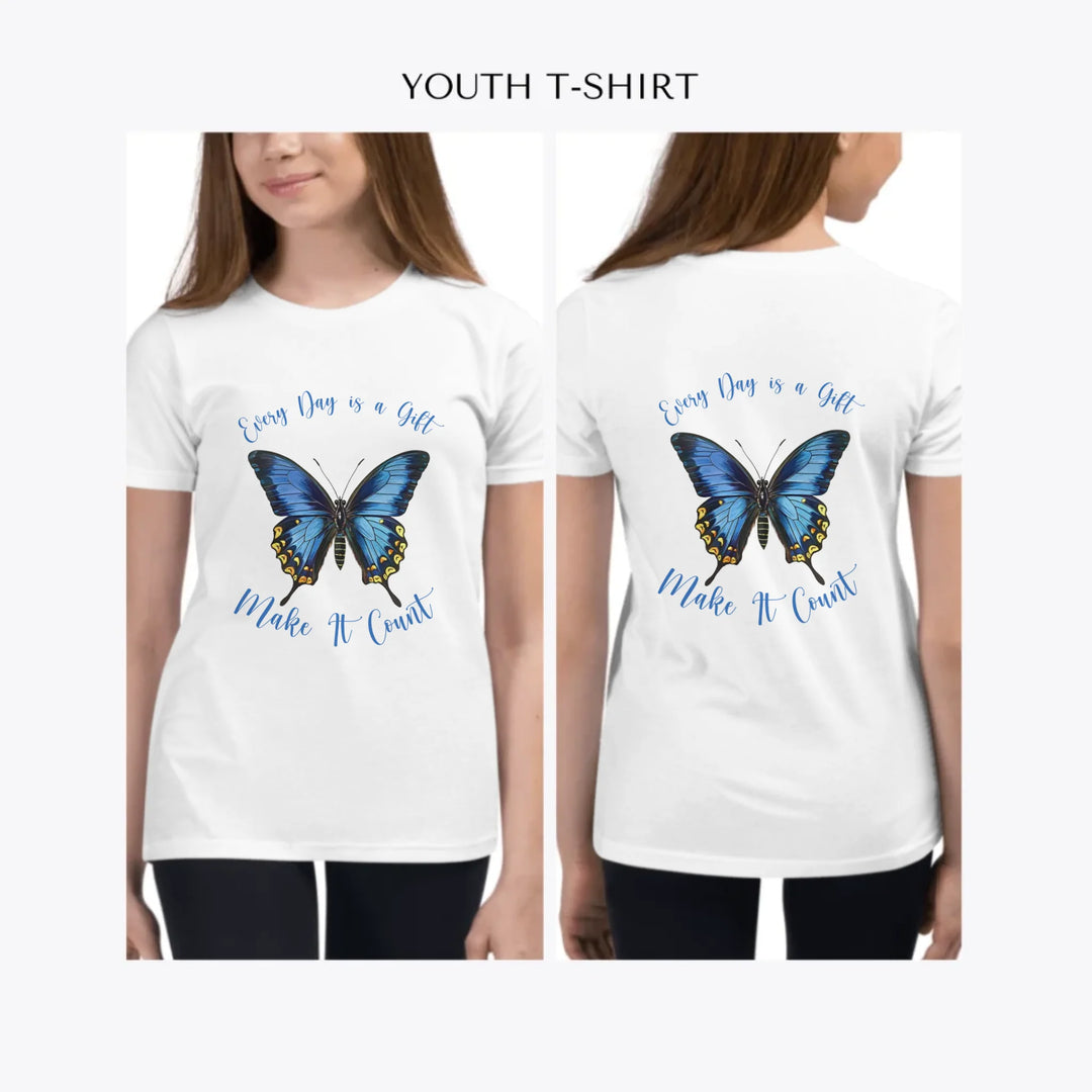 Vintage-Blue-Butterflies-custom-youth-girl-t-shirt-artfulane