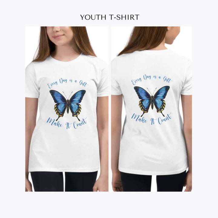 Vintage-Blue-Butterflies-custom-youth-girl-t-shirt-artfulane