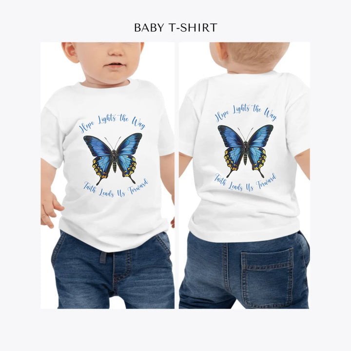 Vintage-Blue-Butterflies-personalized-baby-t-shirt-artfulane