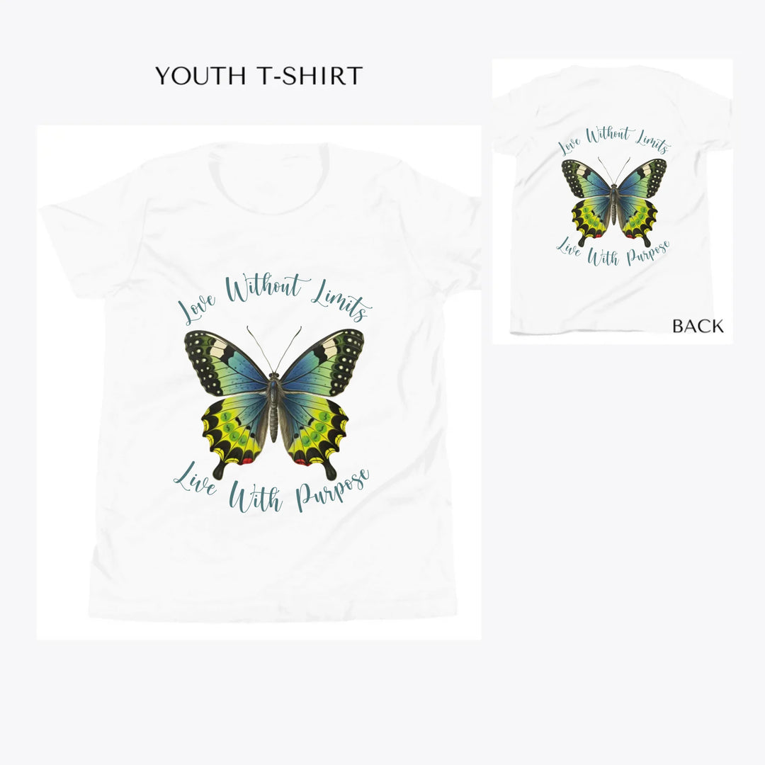 Vintage-Green-Butterflies-custom-youth-t-shirt-artfulane