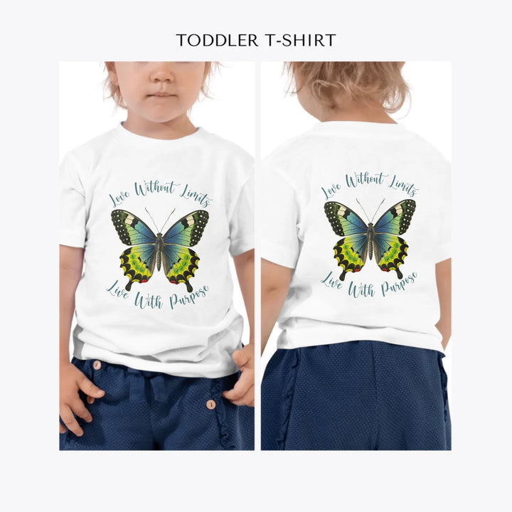 Vintage-Green-Butterflies-custom-toddler-t-shirt-artfulane