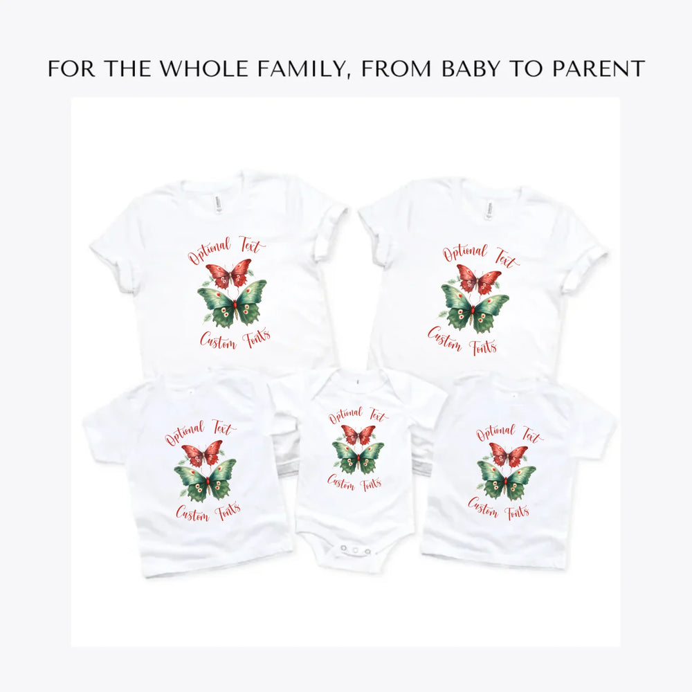 Christmas-Butterflies-custom-t-shirts-adult-youth-toddler-baby-sizes-artfulane