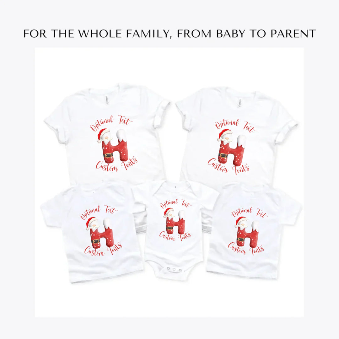 Christmas-Santa-Suit-Letter-Initial-custom-t-shirts-adult-youth-toddler-baby-sizes-artfulane