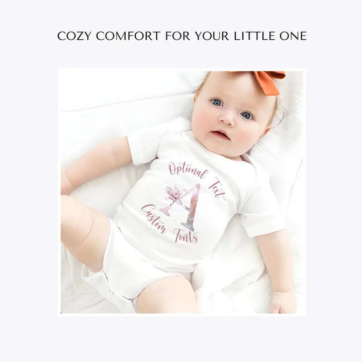 Elegant-Watercolor-Letter-Initial-custom-baby-bodysuit-artfulane