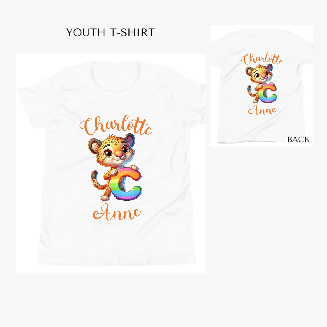 Animal-Rainbow-Letter-custom-youth-t-shirt-artfulane