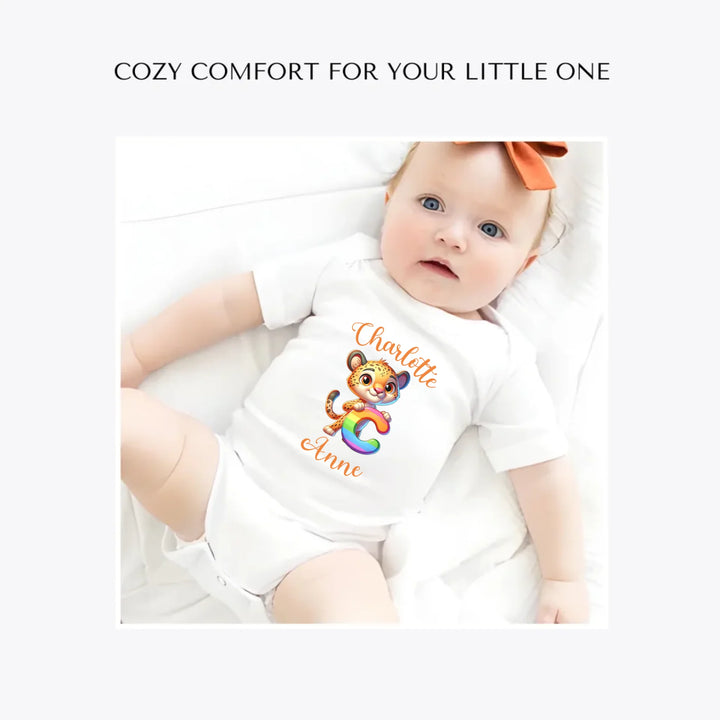 Animal-Rainbow-Letter-custom-baby-bodysuit-artfulane