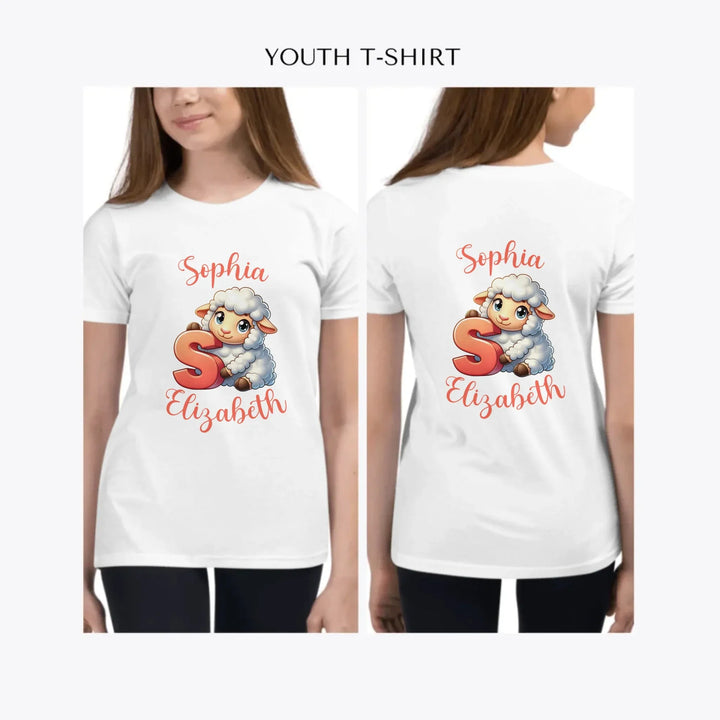Colorful-Animal-Letter-custom-youth-girl-t-shirt-artfulane