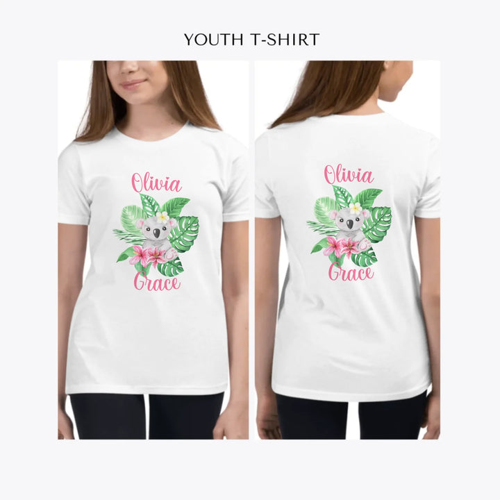 Watercolor-Baby-Tropical-Animal-custom-youth-girl-t-shirt-artfulane