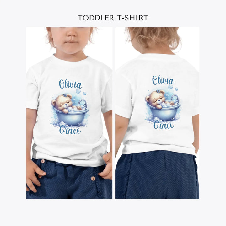 Watercolor-Teddy-Bear-in-Bathtub-custom-toddler-t-shirt-artfulane