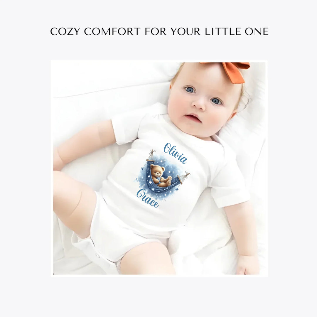 Watercolor-Teddy-Bear-Sleeping-on-Hammock-custom-baby-bodysuit-artfulane