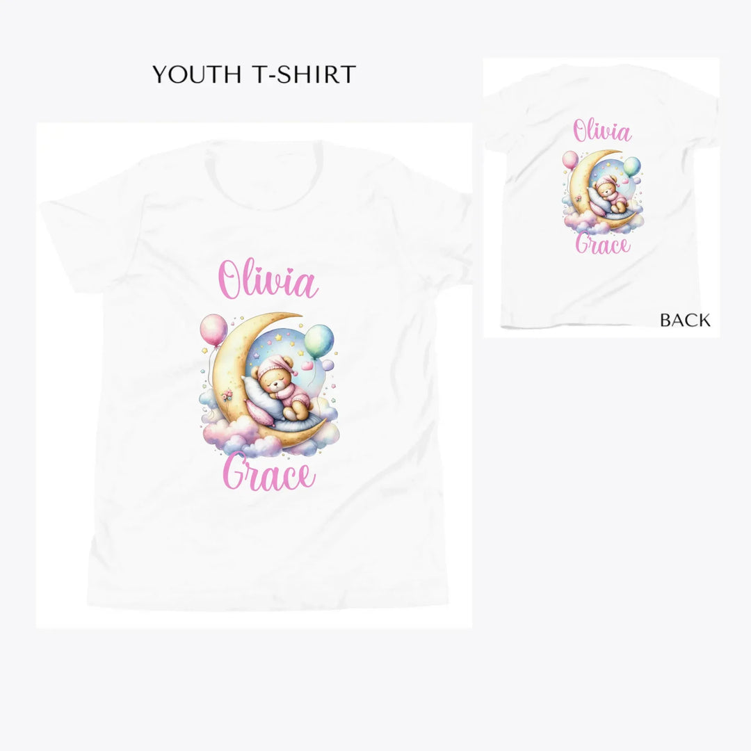 Watercolor-Teddy-Bear-Sleeping-custom-youth-t-shirt-artfulane