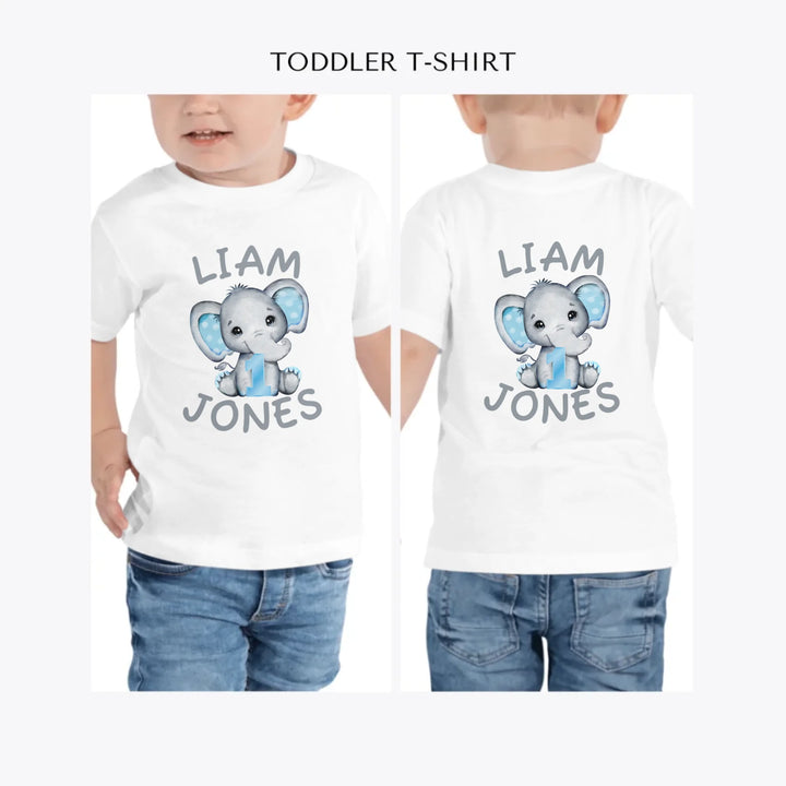 Grey-Elephant-with-Blue-Number-personalized-toddler-t-shirt-artfulane