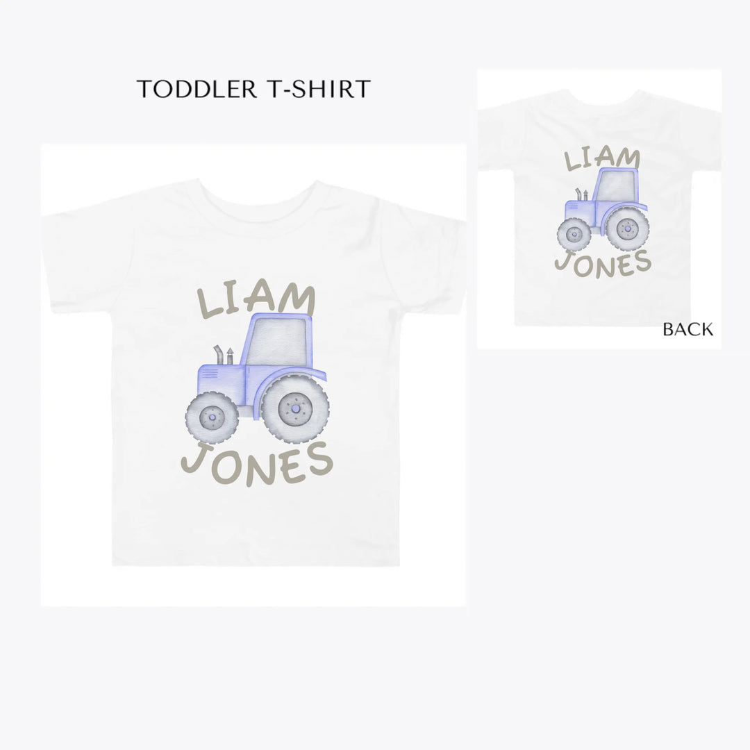 Watercolor-Blue-Construction-Trucks-toddler-custom-t-shirt-artfulane