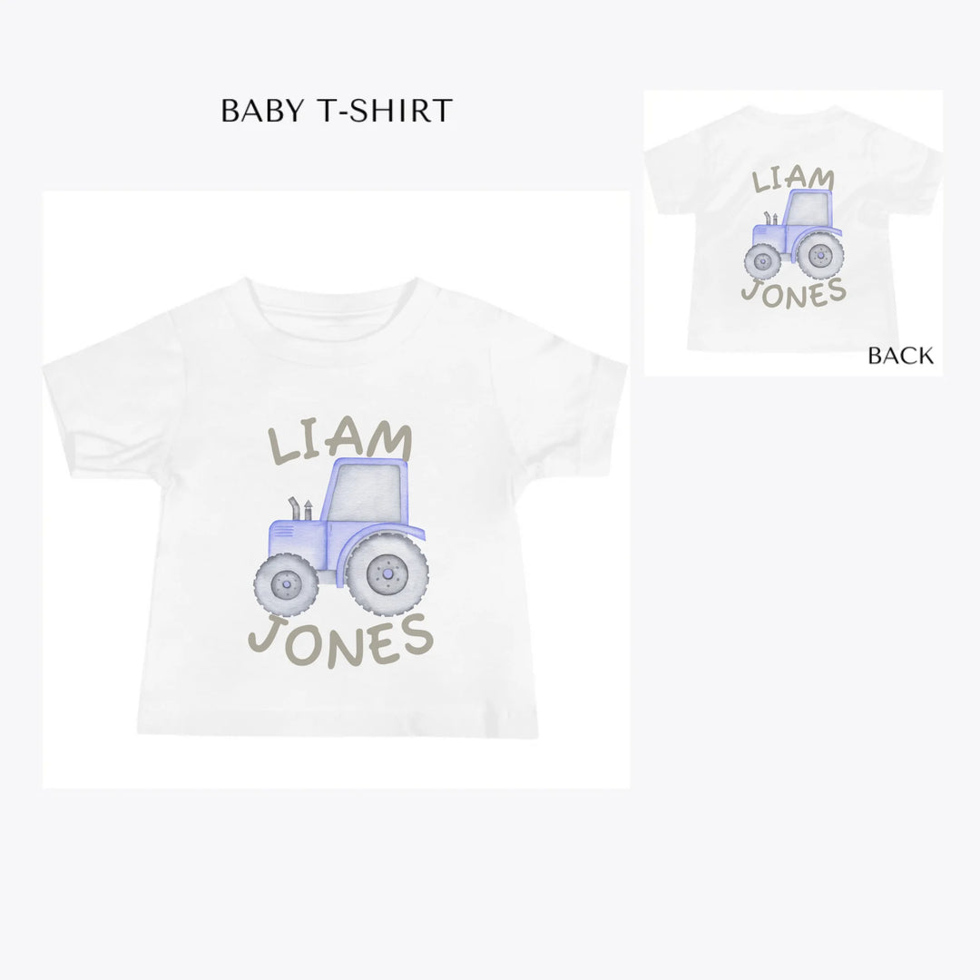 Watercolor-Blue-Construction-Trucks-custom-baby-t-shirt-artfulane