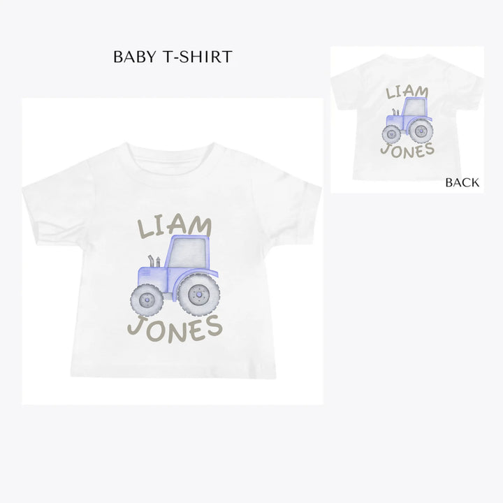 Watercolor-Blue-Construction-Trucks-custom-baby-t-shirt-artfulane