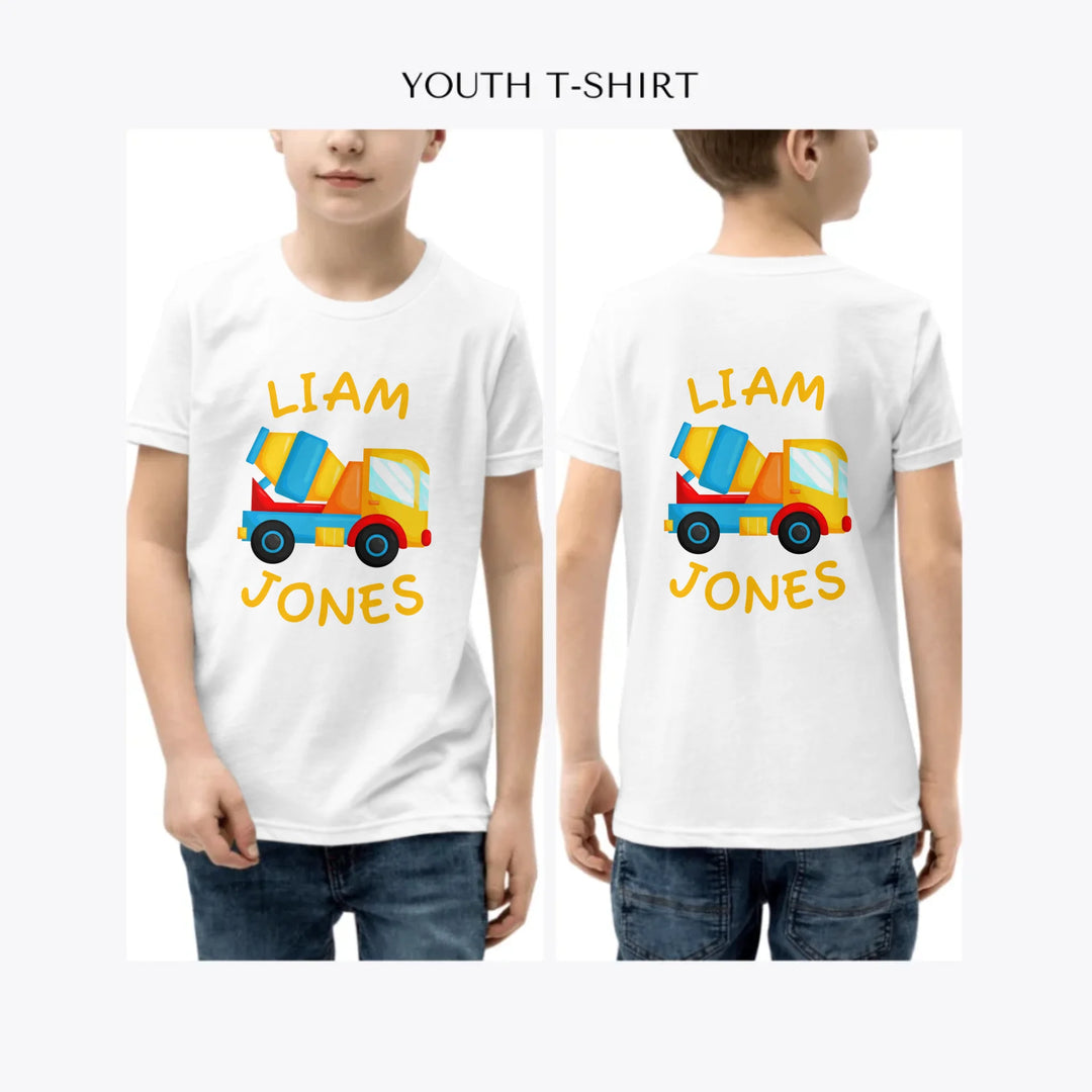 Construction-Trucks-custom-youth-boy-t-shirt-artfulane
