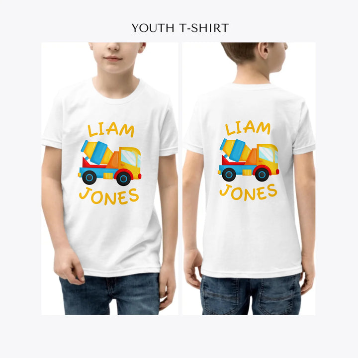 Construction-Trucks-custom-youth-boy-t-shirt-artfulane