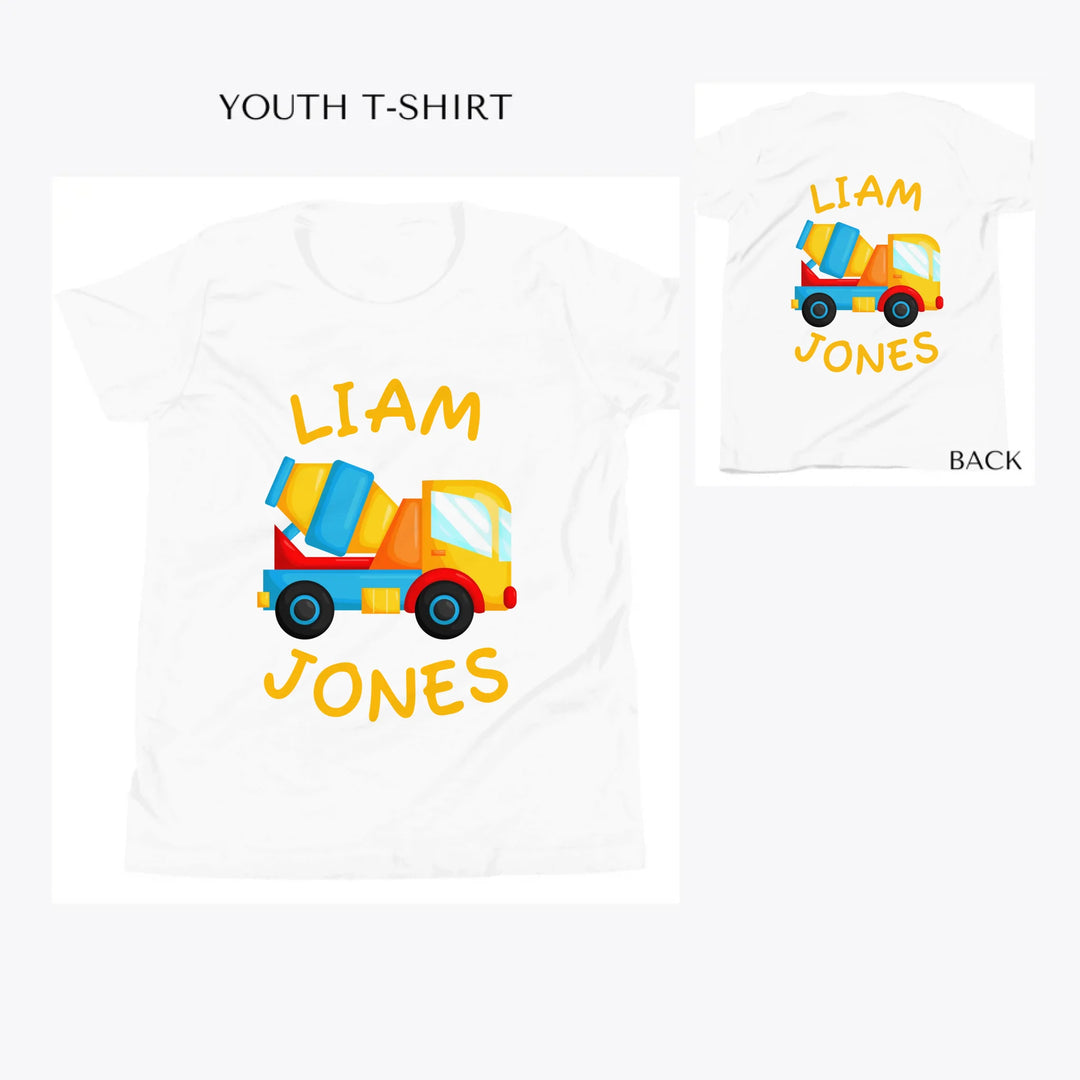 Construction-Trucks-custom-youth-t-shirt-artfulane